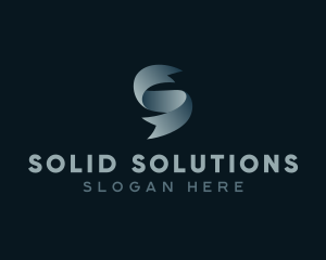 Silver Ribbon Letter S logo design