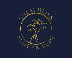 Gold Tree Leaves logo design