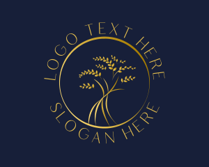 Essential - Gold Tree Leaves logo design