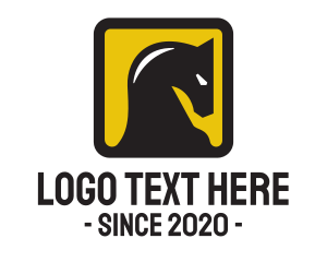 Yellow Square Horse  logo design