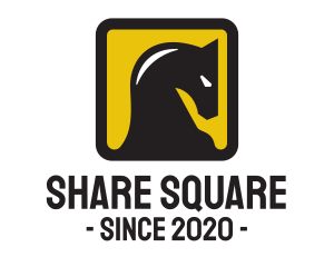 Yellow Square Horse  logo design