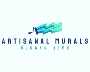 Paint Roller Renovation Mural logo design