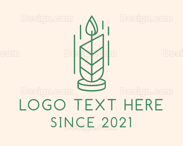 Organic Leaf Candle Logo