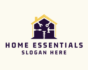 Home Renovation Construction Tools logo design