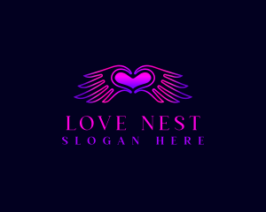 Love Heart Wings logo design