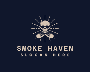 Tobacco Pipe Skull  logo