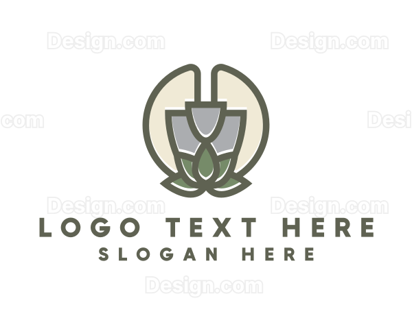 Garden Shovel Plant Logo