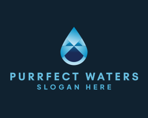 Liquid Water Drop logo design