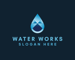 Liquid Water Drop logo design