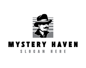 Spy Inspector Mustache logo design