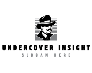 Spy Inspector Mustache logo design