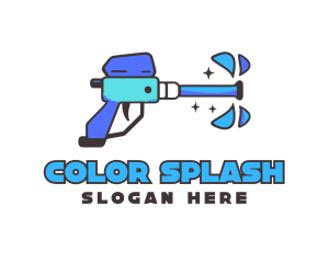 Toy Water Gun Splash logo design