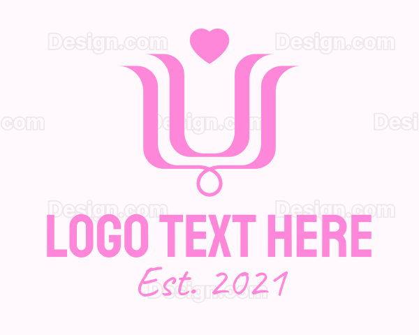 Pink Heart Flower Logo