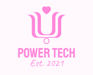 Pink Heart Flower  logo