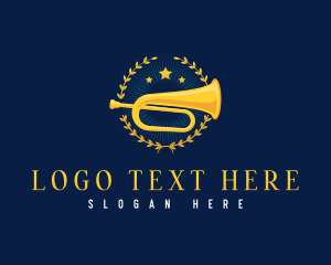 Musician Trumpet Wreath logo