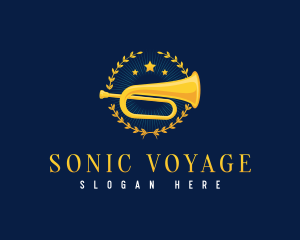 Musician Trumpet Wreath logo
