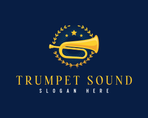 Musician Trumpet Wreath logo