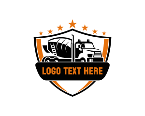 Cement Mixer Truck Construction logo