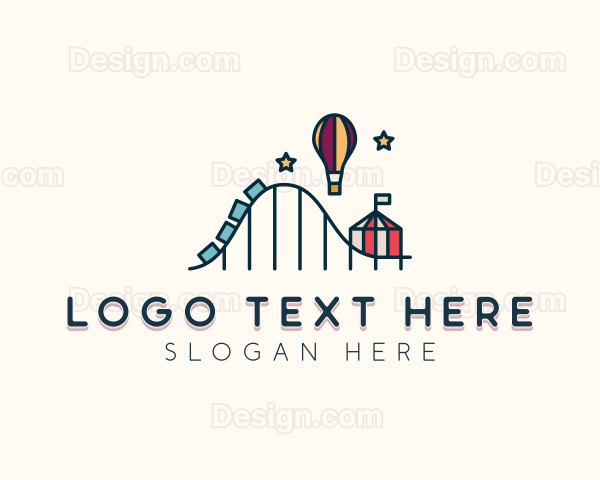 Rollercoaster Theme Park Logo