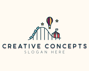 Rollercoaster Theme Park logo design