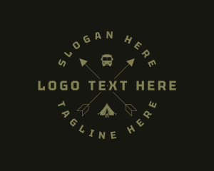 Caravan - Camping Tent Travel logo design