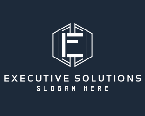 Hexagon Business Letter E logo design