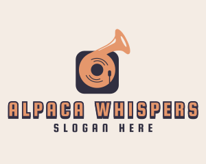 Retro Record Player logo design