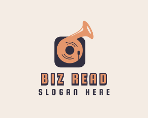 Retro Record Player logo design