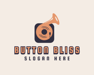 Retro Record Player logo design