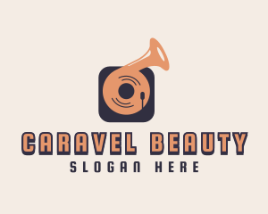 Retro Record Player logo design