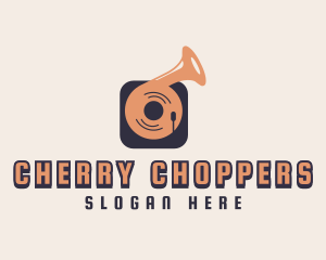 Retro Record Player logo design