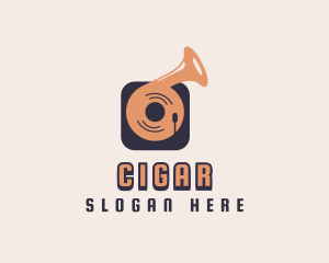 Retro Record Player logo design