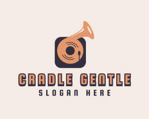 Retro Record Player logo design