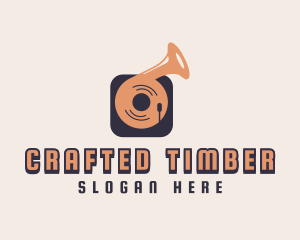 Retro Record Player logo design