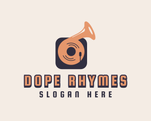 Retro Record Player logo design