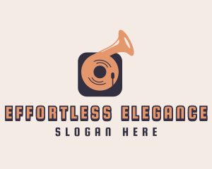 Retro Record Player logo design