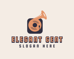 Retro Record Player logo design