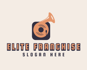 Retro Record Player logo design