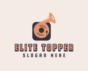 Retro Record Player logo design