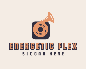 Retro Record Player logo design