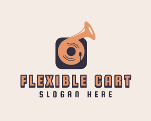 Retro Record Player logo design