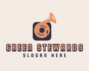 Retro Record Player logo design