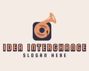 Retro Record Player logo design