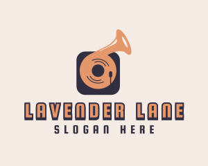 Retro Record Player logo design