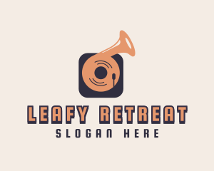 Retro Record Player logo design