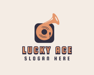 Retro Record Player logo design