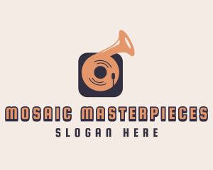 Retro Record Player logo design