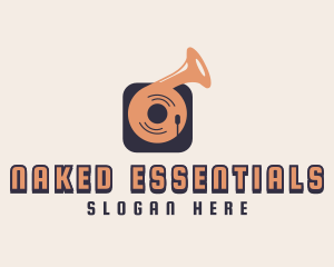 Retro Record Player logo design