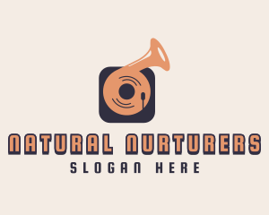 Retro Record Player logo design