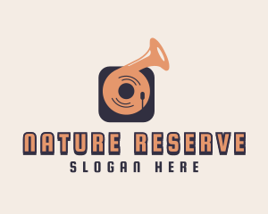 Retro Record Player logo design